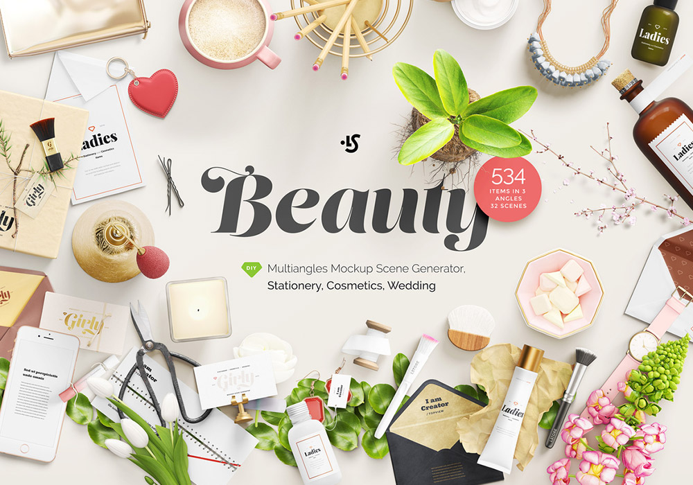 28G护肤品化妆品文具展示模型包装VI设计样机合集 Beauty