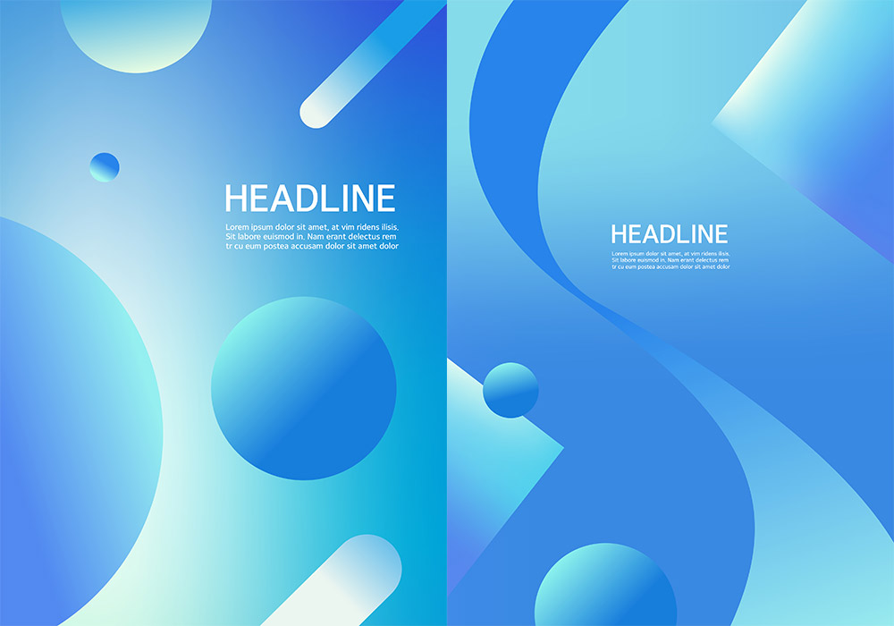 12款蓝色商务报告几何抽象Ai矢量背景素材