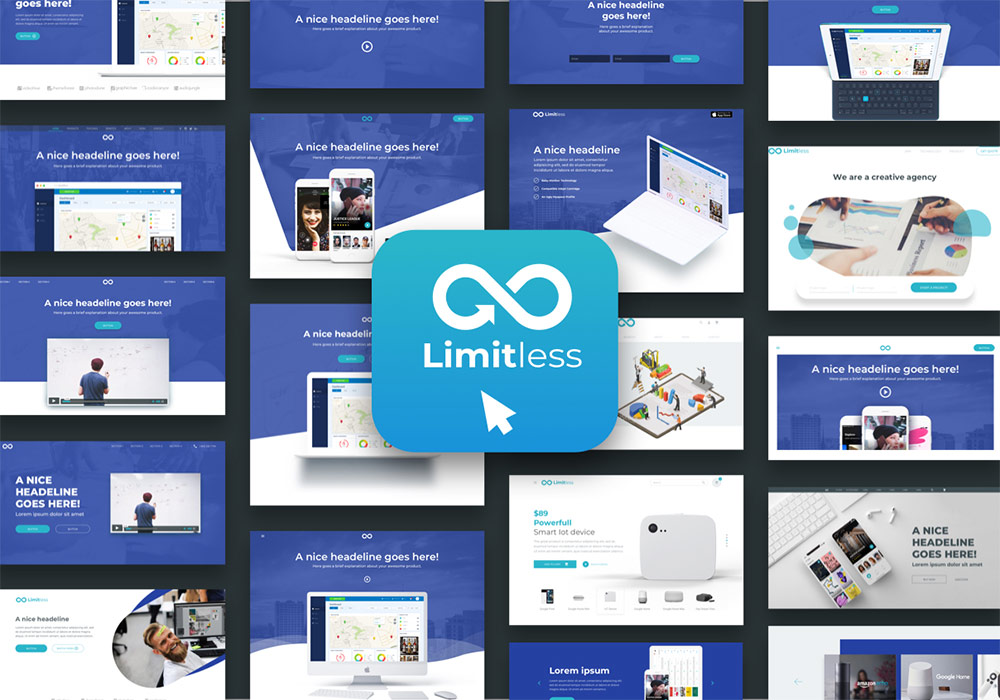 网页布局排版Web UI组件设计工具包 Limitless for Web
