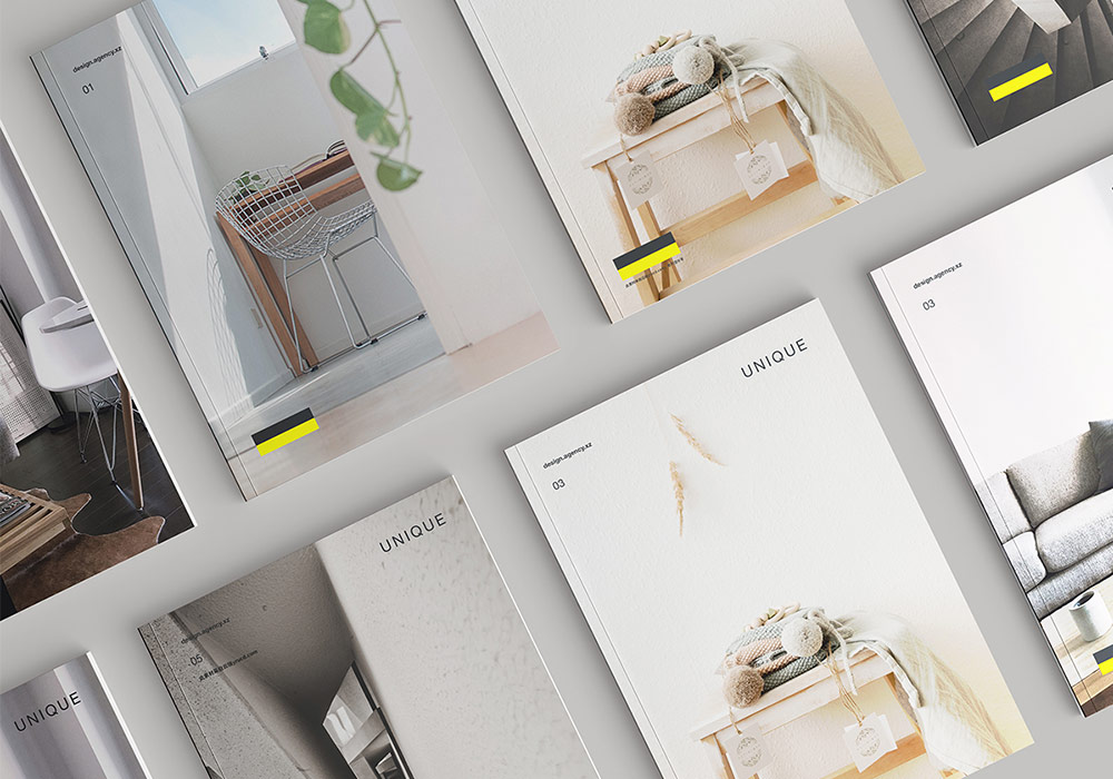 高端简约杂志品牌手册画册PSD智能样机模板 Magazine Mockup