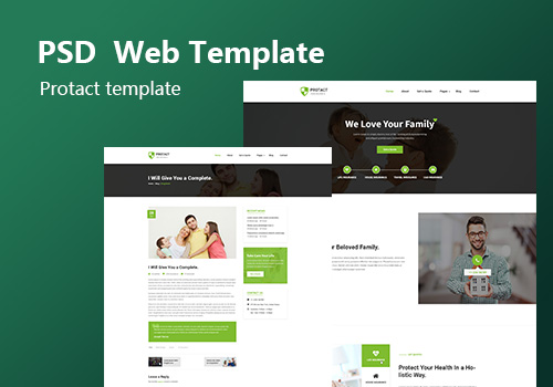 保险代理及金融业务PSD网页模板 Protact