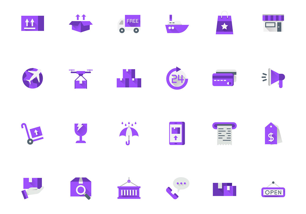 12类双色扁平化AI矢量图标素材合集