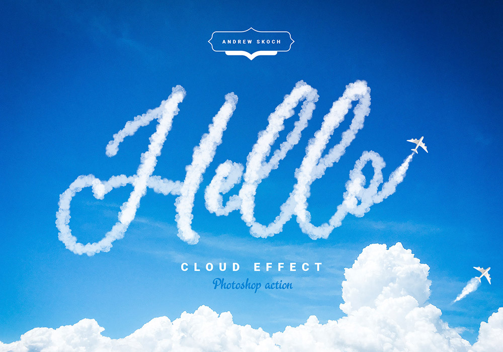 云文字效果PS动作 Cloud Text Photoshop Action