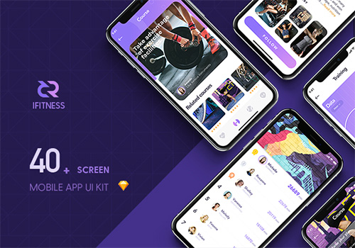 健身运动类APP应用程序 UI工具包  iFITNESS UI Kit