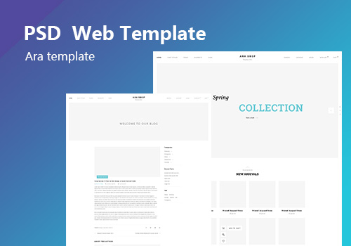 时尚商店多用途PSD分层网页模板 Ara