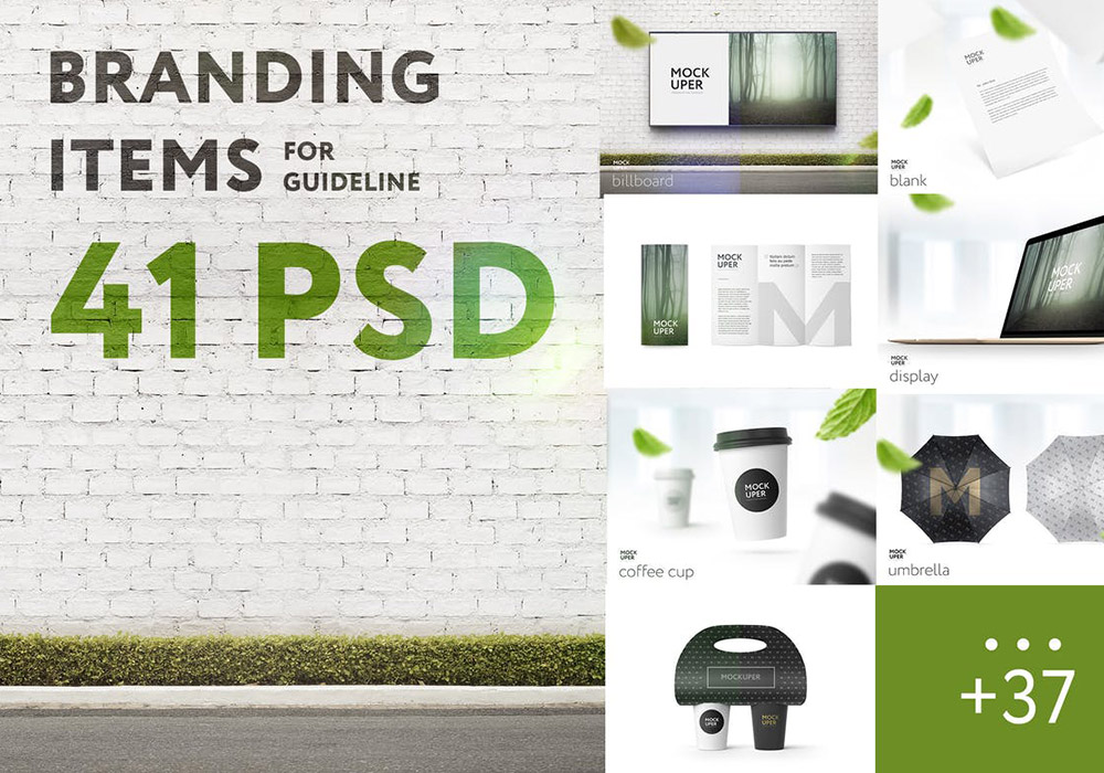 41个品牌提案样机模板 Branding Items Mock-up for guidelines