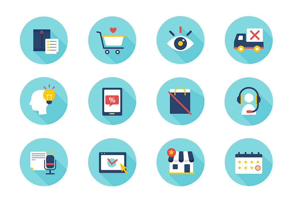 商务商业扁平化平面图标PPT网页图标矢量设计素材