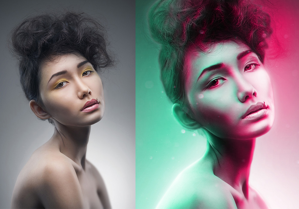 酷炫双重光影PS动作下载 Double Light Photoshop Action