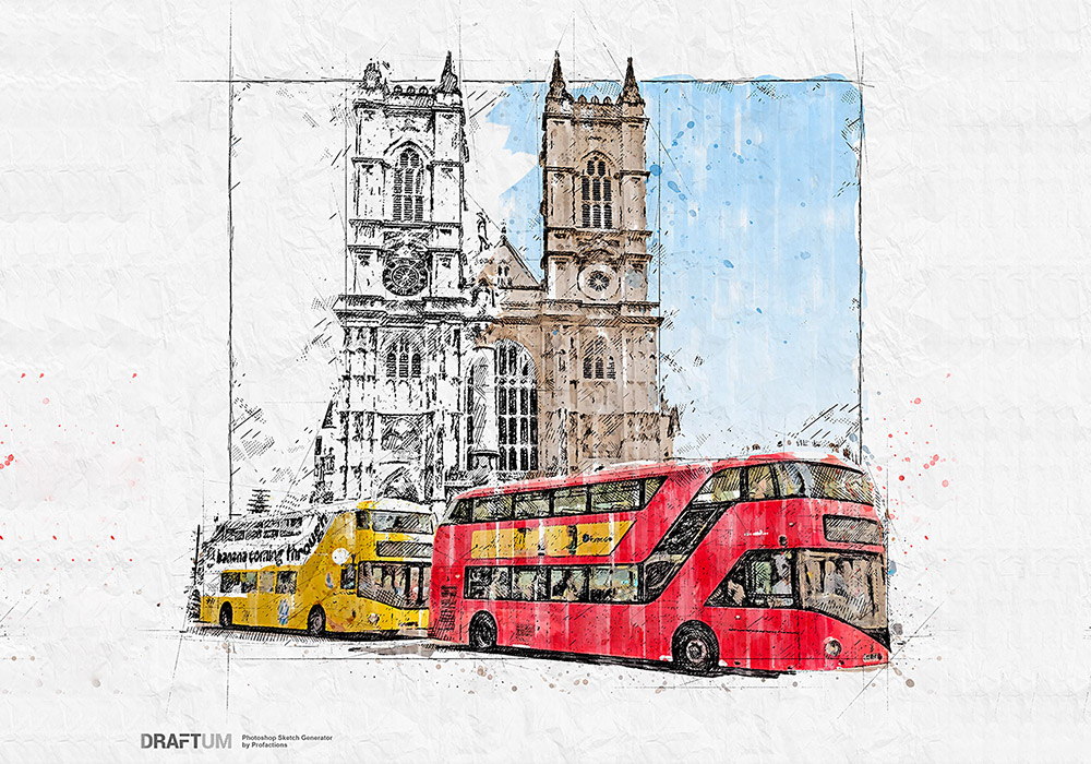 照片转素描效果PS插件 Draftum Photoshop Plugin