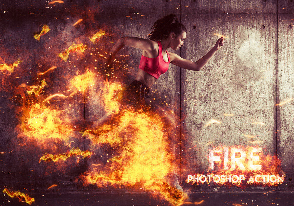火焰效果PS动作 Fire Photoshop Action