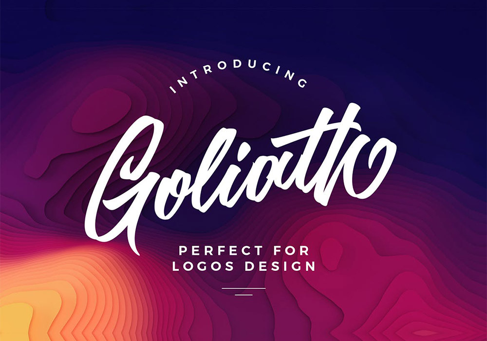 个性手写英文笔刷字体 Goliath script font