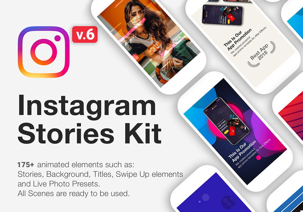 AE动效社交营销模板 Instagram Stories Kit v.6