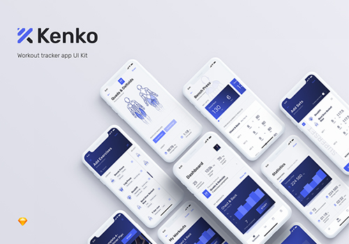 健康管理跟踪器APP应用iOS UI套件 Kenko UI Kit