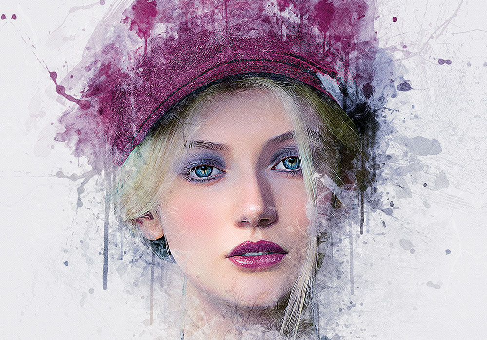 水墨效果PS动作 Leak Ink Photoshop Action