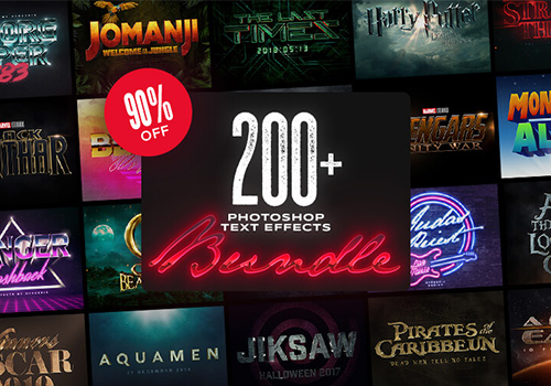 200个特效文字效果包 Photoshop Text Effects Bundle