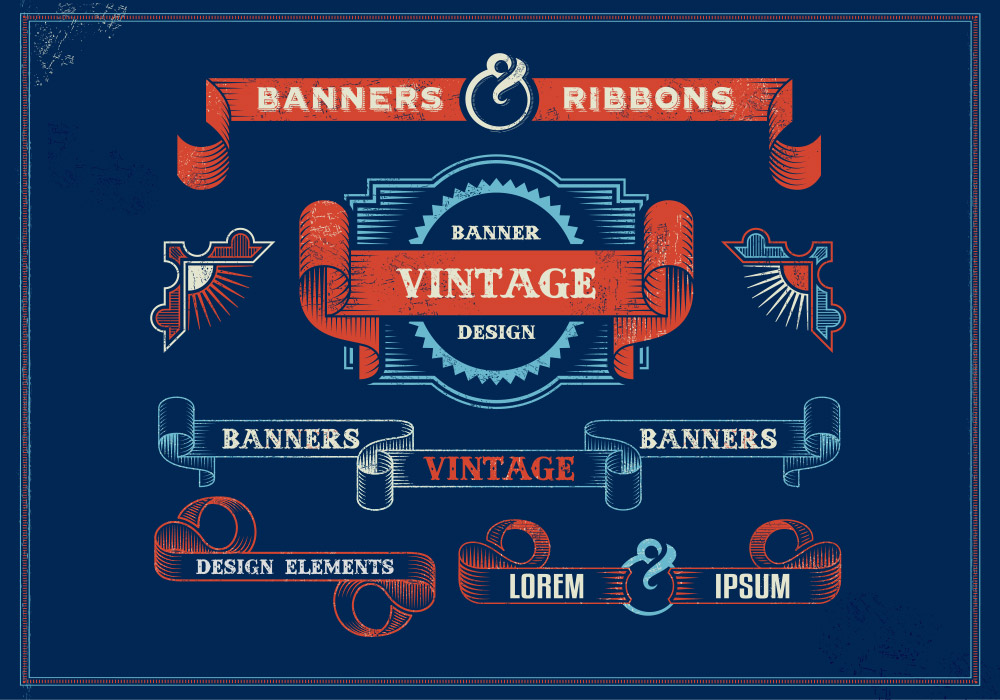 20组国外复古装饰元素 Vintage Elements