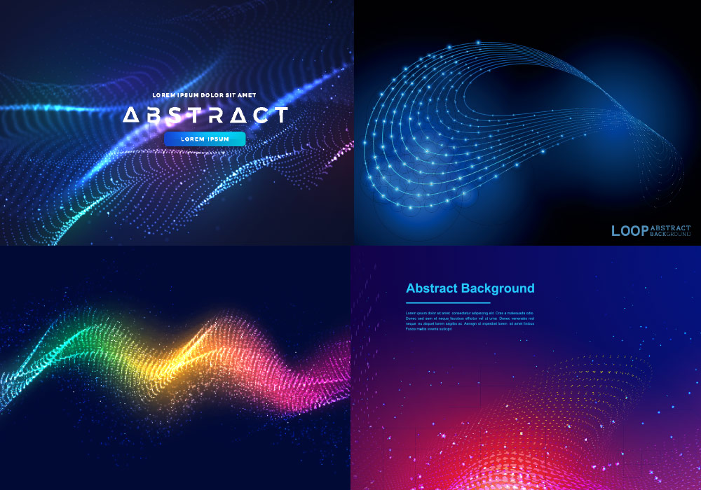 16款矢量抽象明亮彩色粒子背景合集