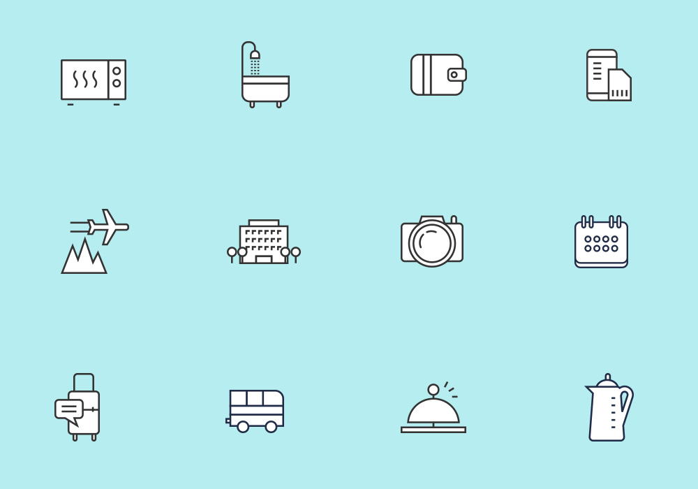 525个简约黑白手绘线性图标app网页UI矢量设计素材