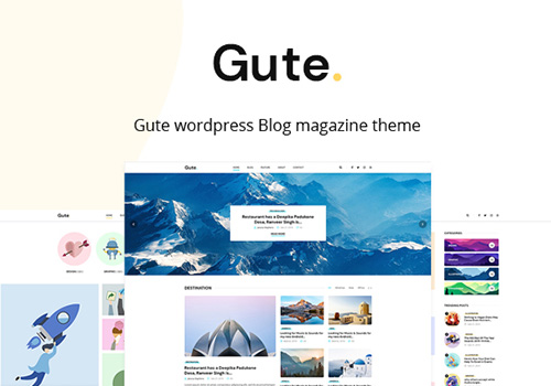 极简博客PSD网页模板 Gute