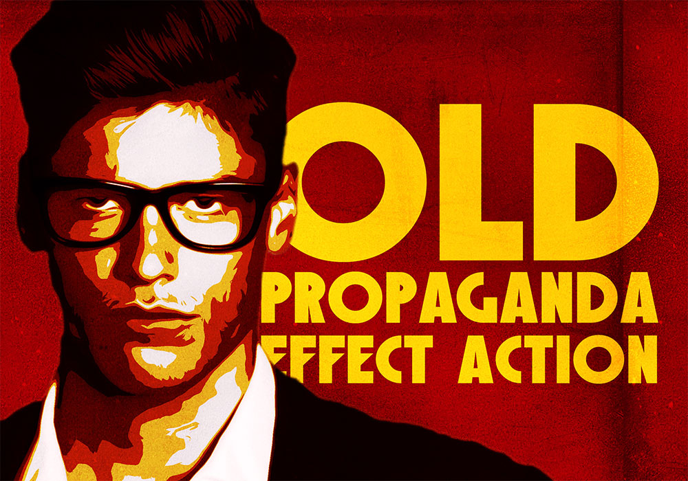 图像转换为旧广告PS动作 Old Propaganda Effect Action