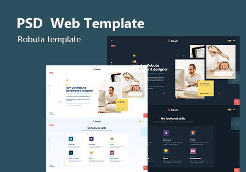 创意个人单页PSD网页模板 Robuta