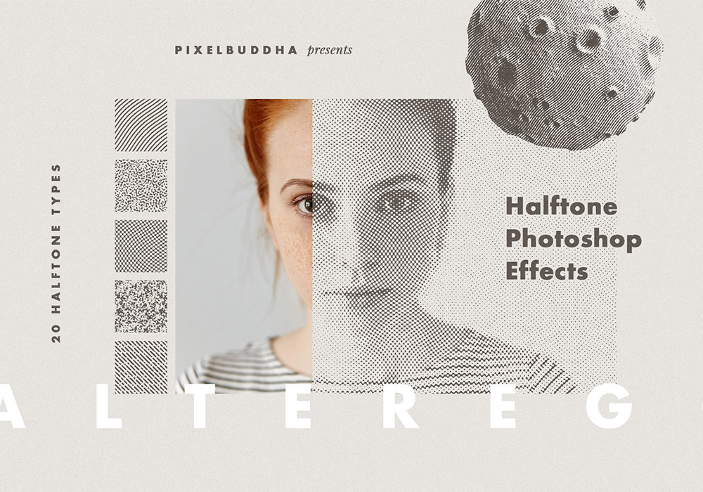 复古半色调纹理效果样机 Alter Ego Halftone Photoshop Effect