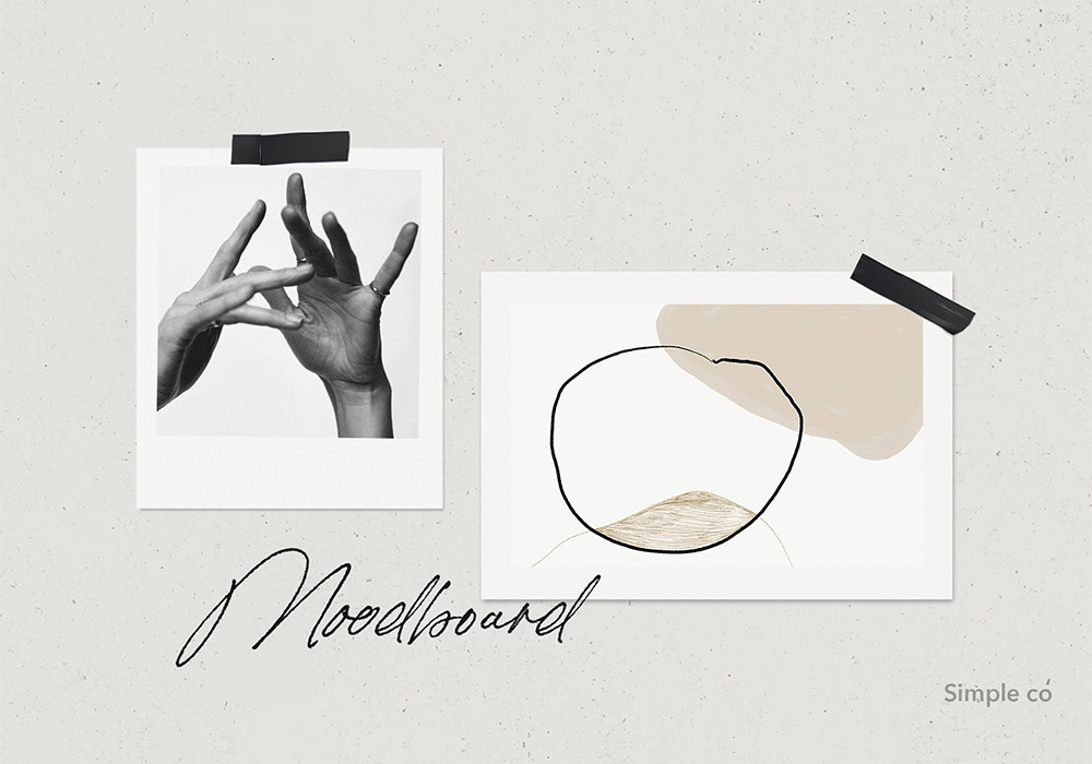 照片情绪板模板样机 Moodboard Mockup Simple