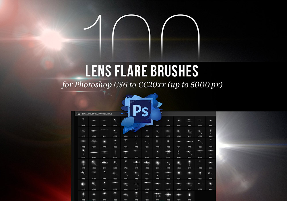 100个镜头光晕效果笔刷 Lens Effect Brushes
