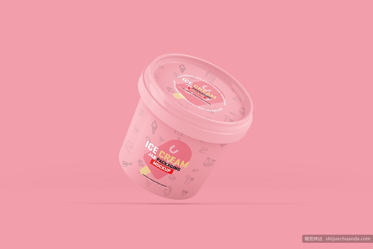 冰淇淋盒子包装样机 Ice Cream Jar Packaging Mockup