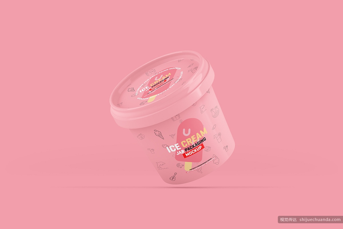 冰淇淋盒子包装样机 Ice Cream Jar Packaging Mockup