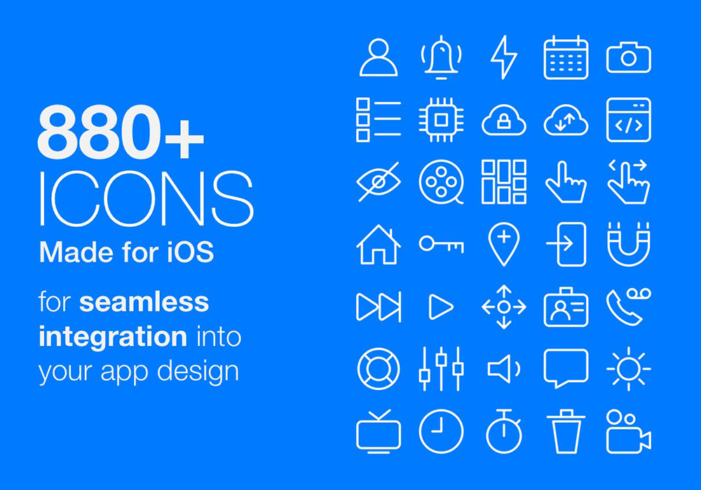 880+专为iOS设计优质线性APP图标集