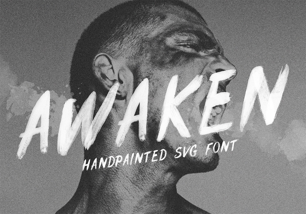 手绘英文笔刷字体 Awaken Font 下载