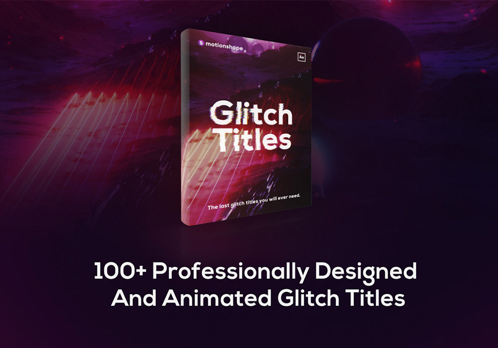 100+故障动画文字标题包 Glitch Titles Pack