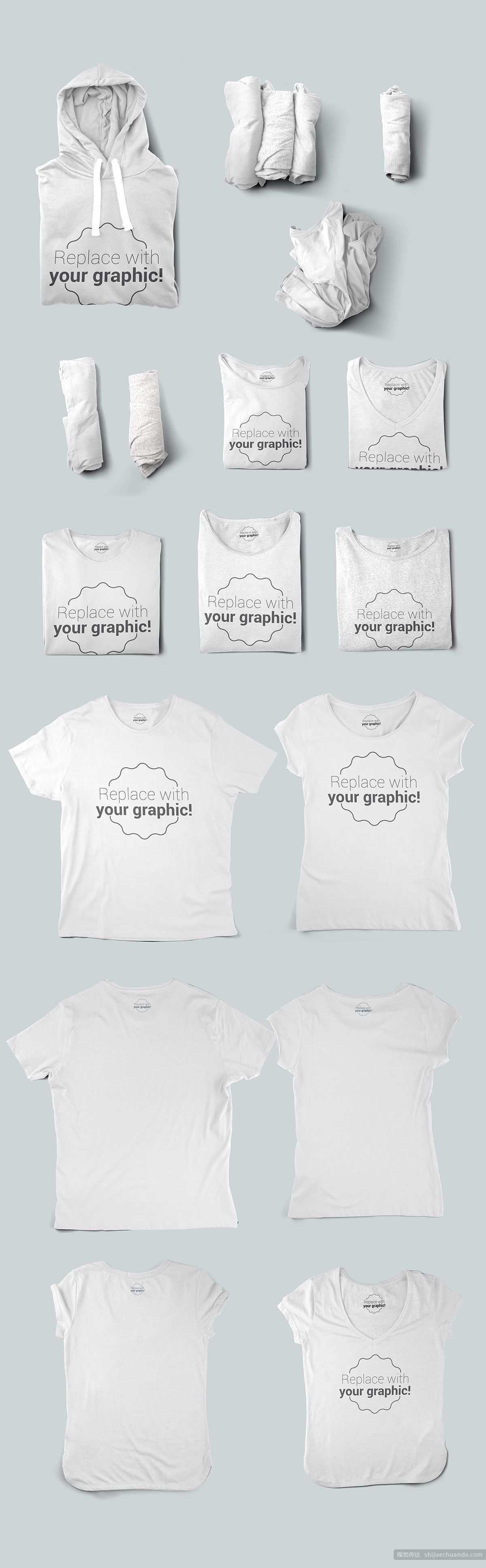 T恤样机和包装模型 T-shirt Mockups & Packages