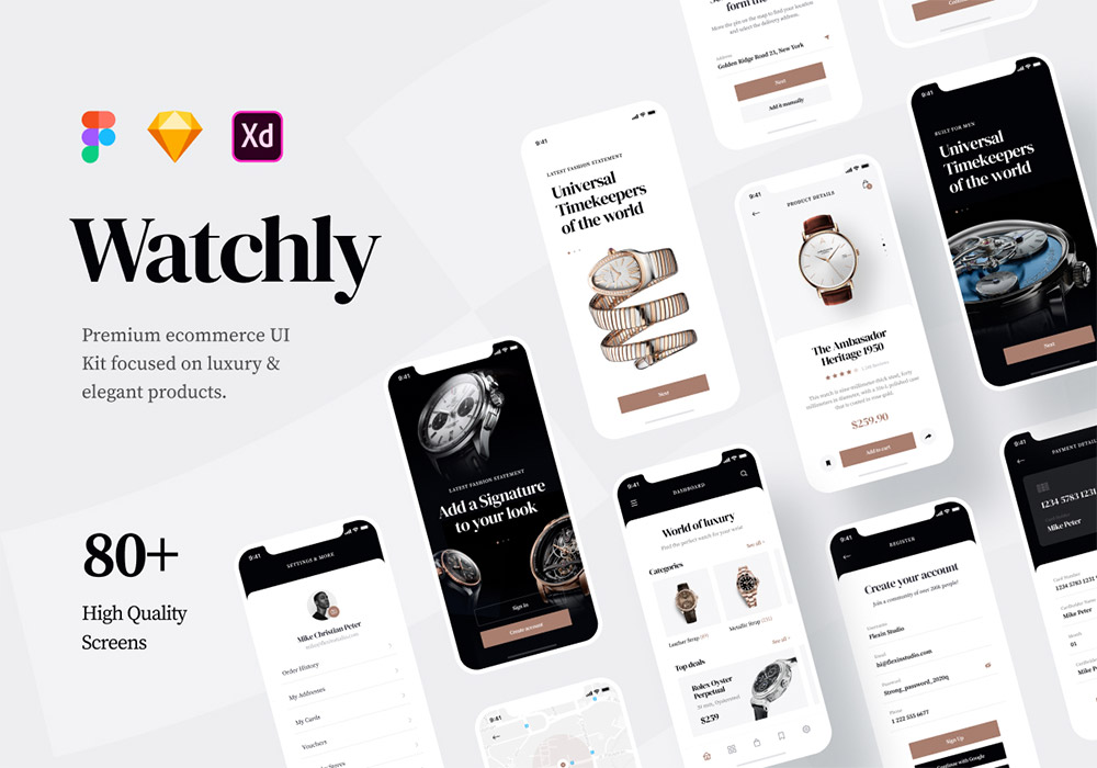 高质量独特电子商务UI套件 Watchly