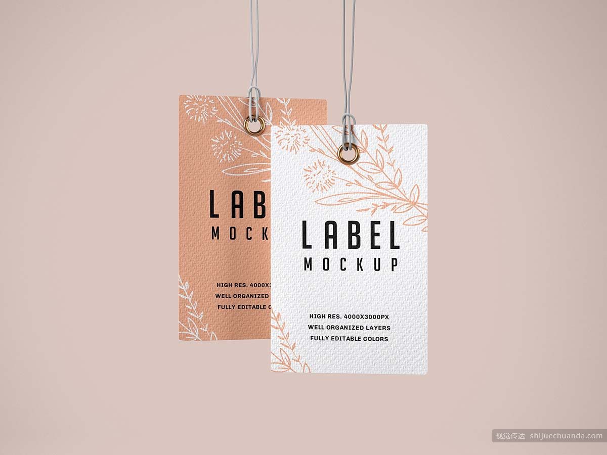 纸质牛皮纸标签样机集合 Paper & Kraft Label Mockup Set