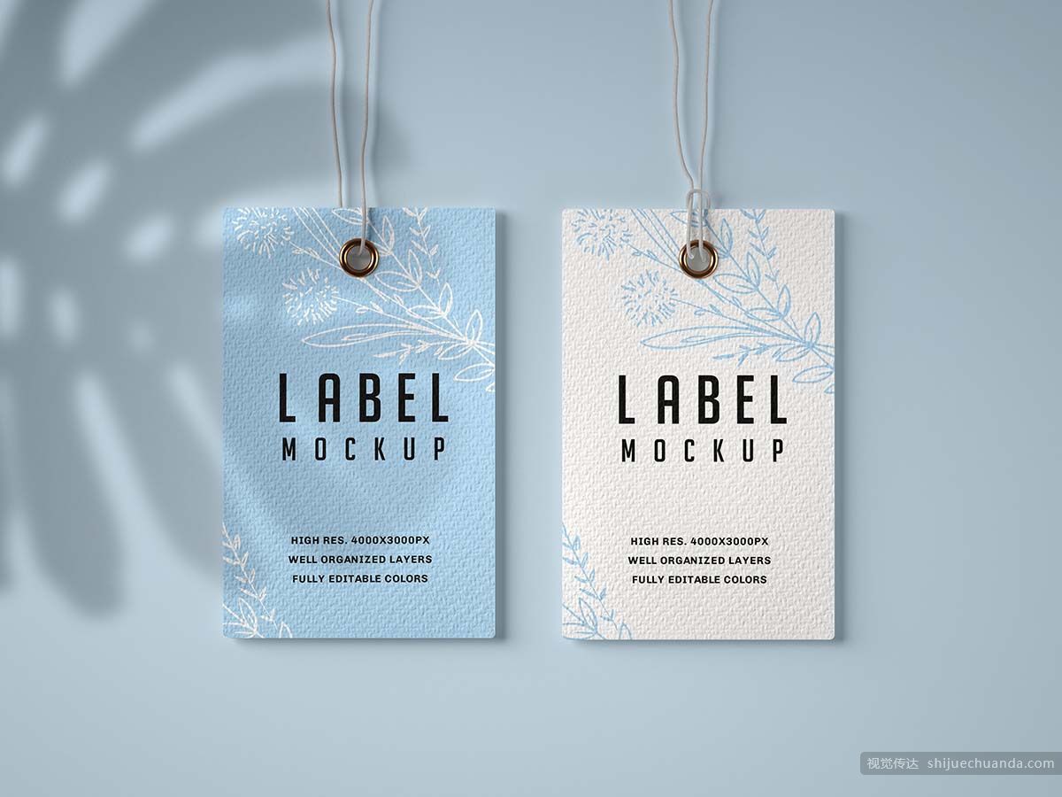 纸质牛皮纸标签样机集合 Paper & Kraft Label Mockup Set