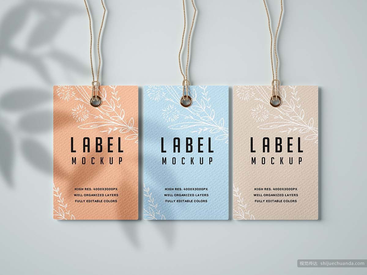 纸质牛皮纸标签样机集合 Paper & Kraft Label Mockup Set