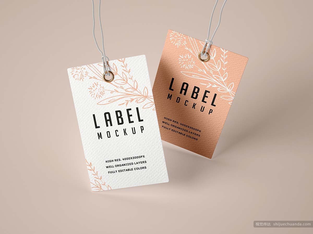 纸质牛皮纸标签样机集合 Paper & Kraft Label Mockup Set