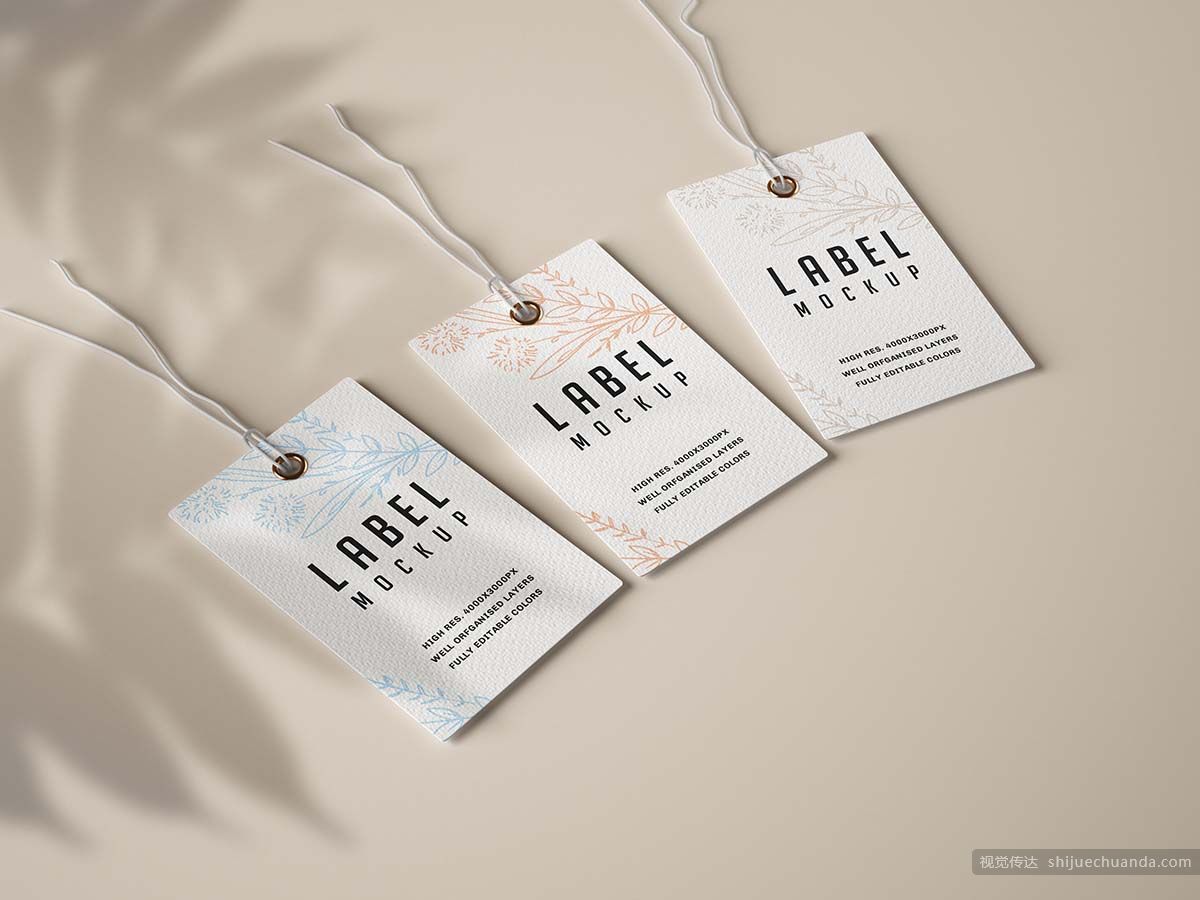 纸质牛皮纸标签样机集合 Paper & Kraft Label Mockup Set