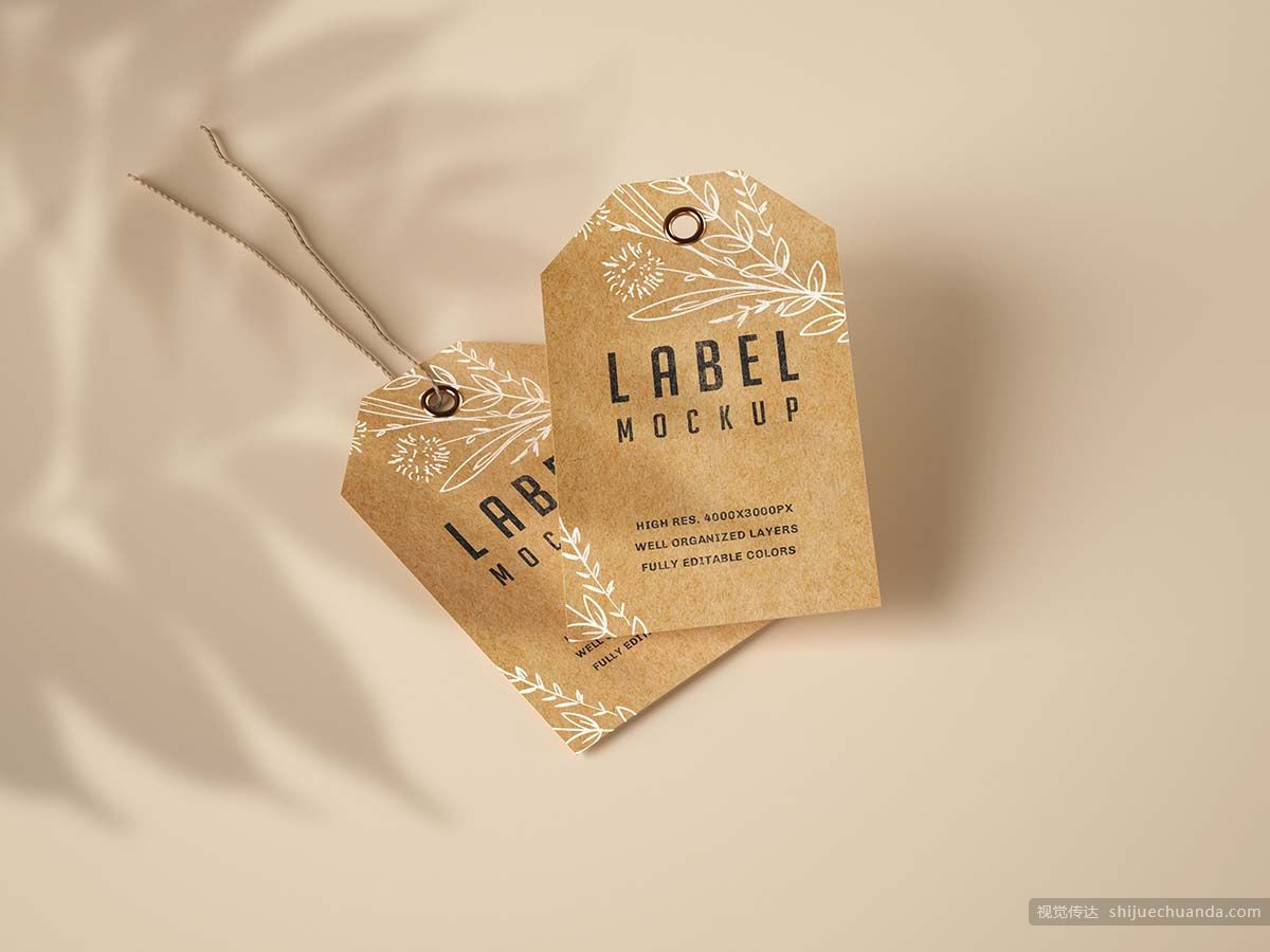 纸质牛皮纸标签样机集合 Paper & Kraft Label Mockup Set