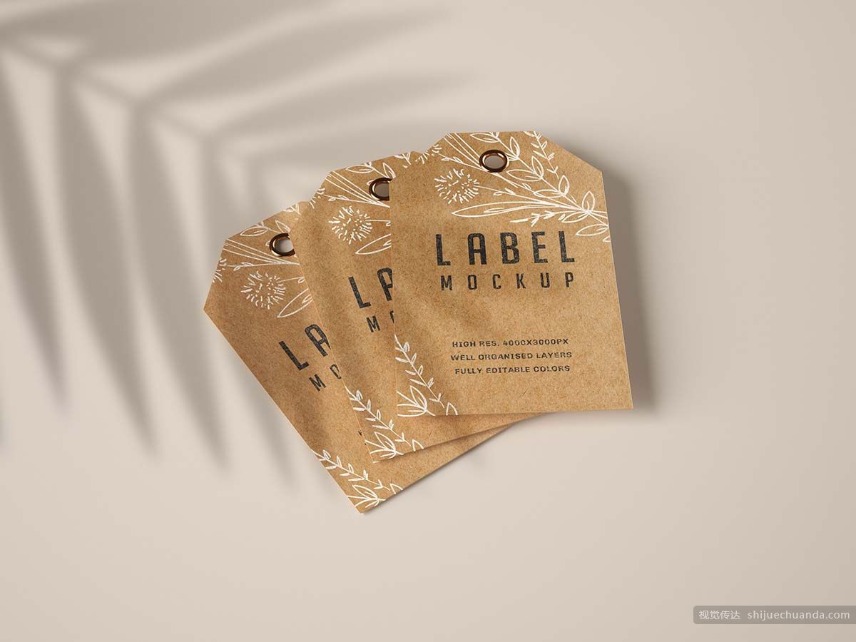 纸质牛皮纸标签样机集合 Paper & Kraft Label Mockup Set