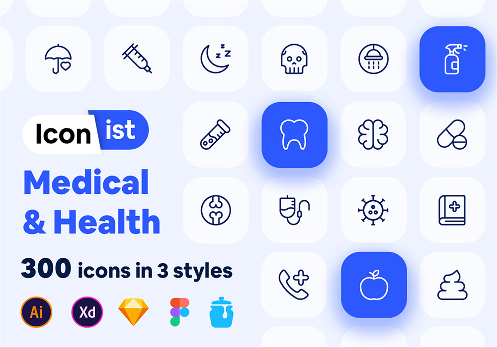 医疗与健康图标集 Medicine and Health Icon Set