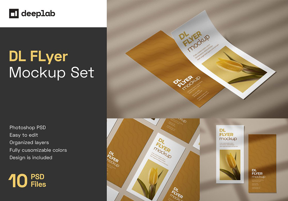 宣传单页样机集 DL Flyer Mockup Set