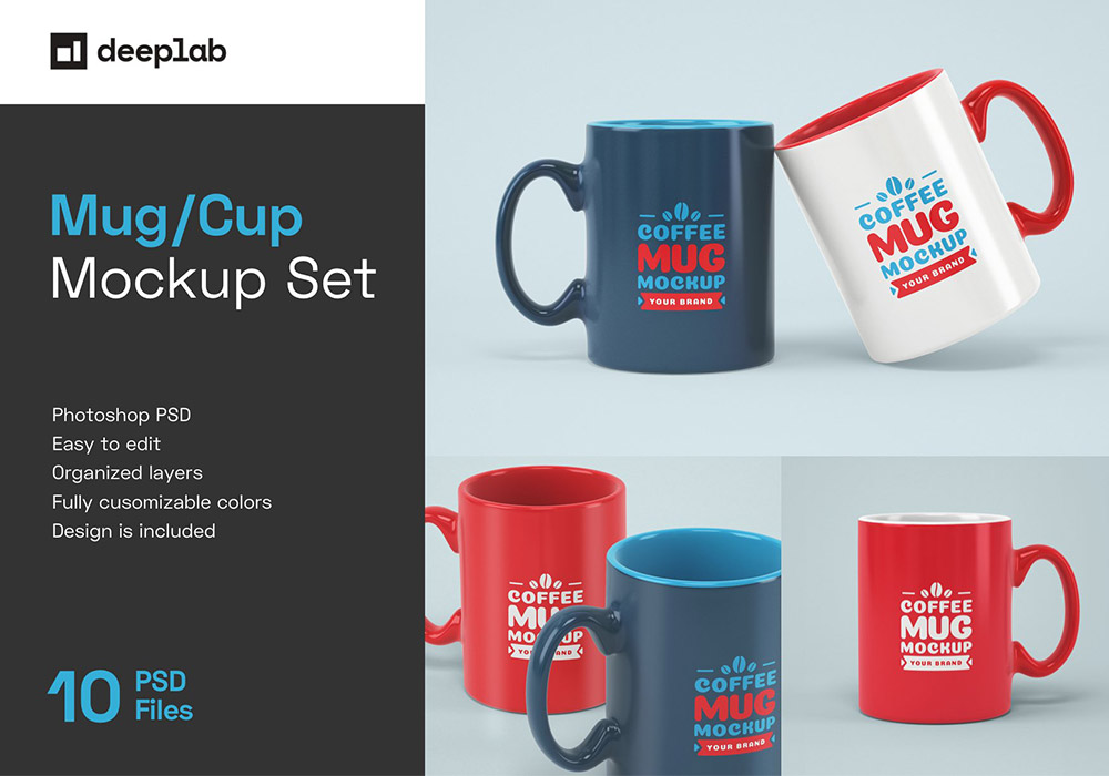 10个马克杯样机集合 Mug Mockup Set
