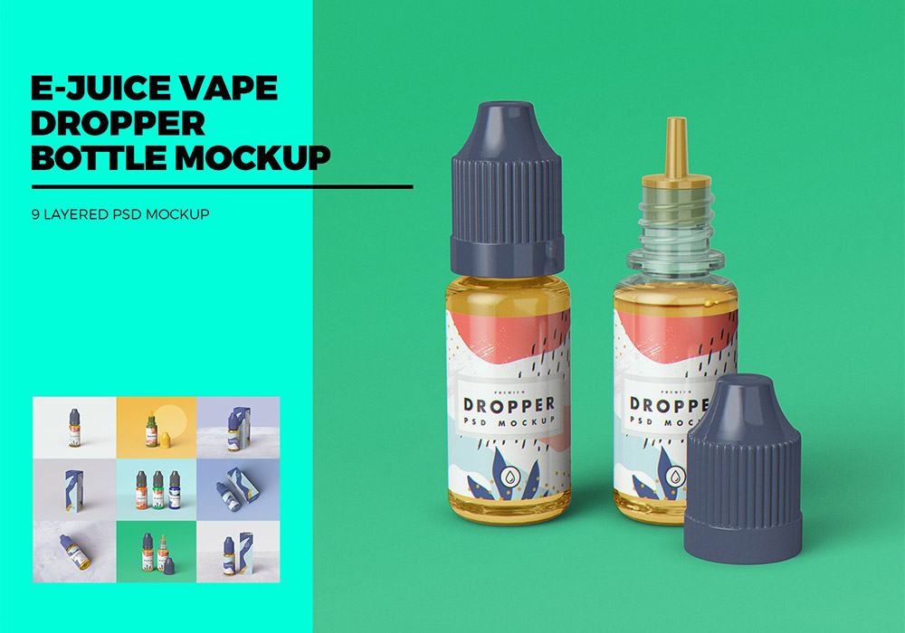 滴管瓶样机PSD模板 Dropper Bottle MockUp