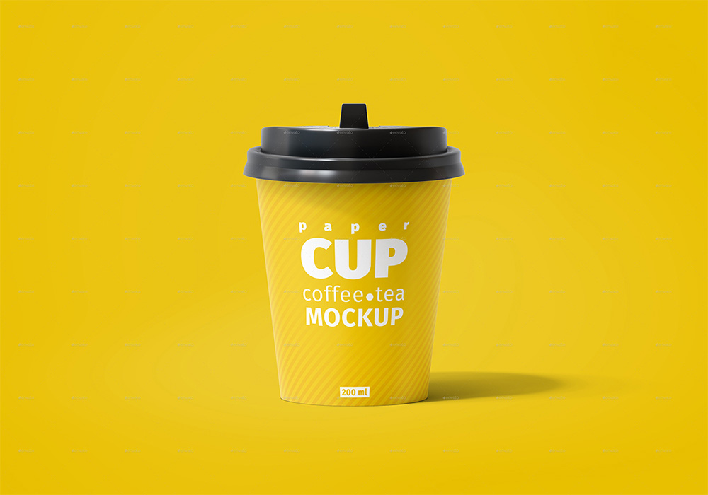 200毫升咖啡杯样机模板 Paper Cup 200ml Mockup