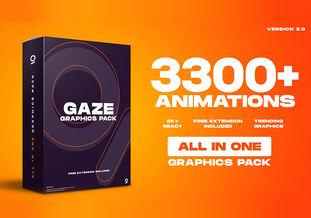 3300多个动画图形包AE模板 Gaze Graphics Pack3.0