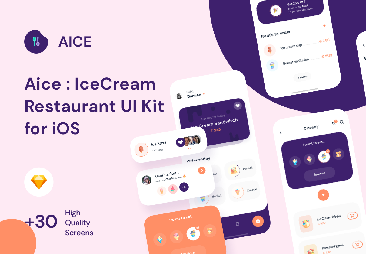 电子商务饮品移动程序模板套件 Aice UI Kit