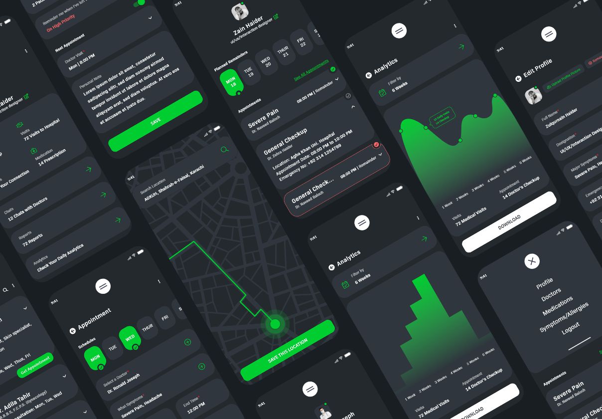 医生医疗提醒Adobe XD UI IOS套件 Doc-R (Doctor Medical Reminder) UI Kit